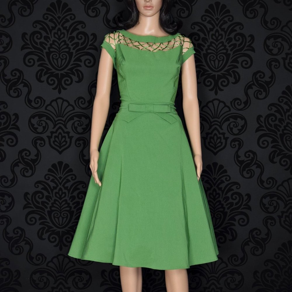 Women's Tatyana Alika Green Rockabilly Retro Circle Dress - XXL